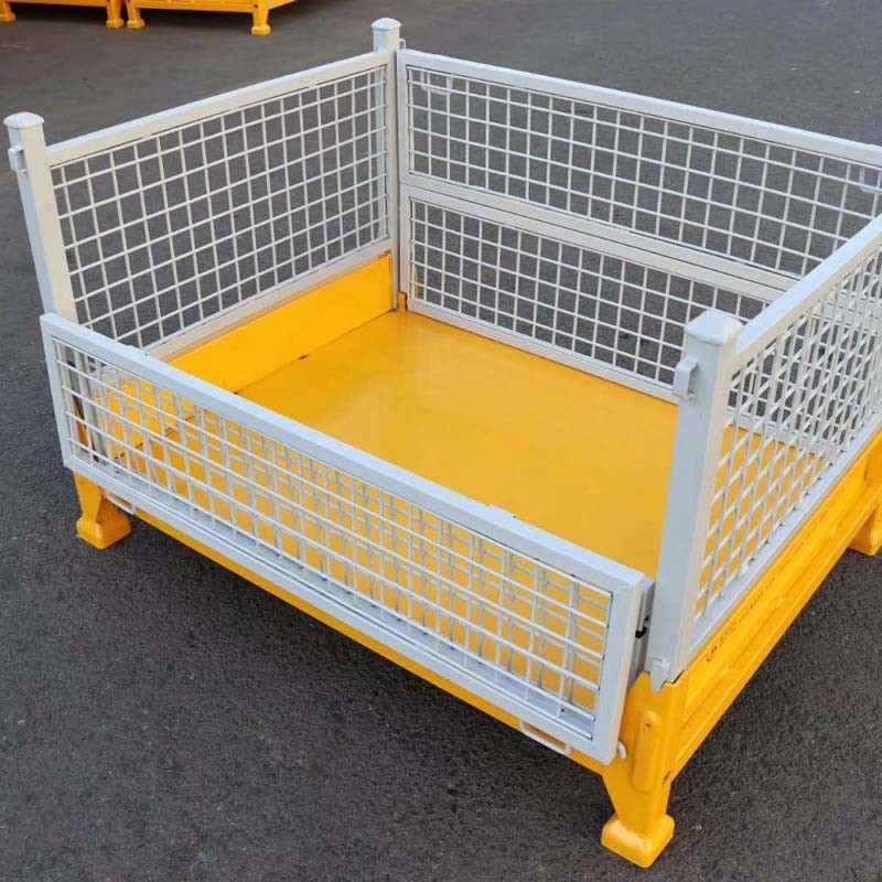 Durable Galvanized Steel Wire Mesh Container Stackable Box Metal Storage