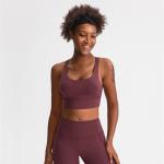 OEM Naked Feeling Medium Support Cross Back Womens Sports Bra Logo Printing
