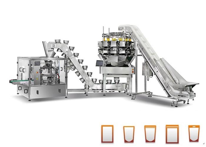 50bpm Rotary Doypack Packing Machine Nitrogen Charging Zipper Bag