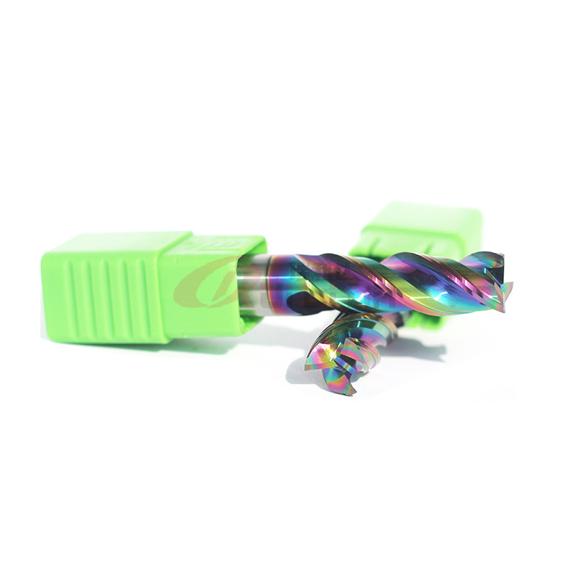 High Efficiency 3 Flutes Aluminium End Mill DLC Coating Big Capacity 12mm