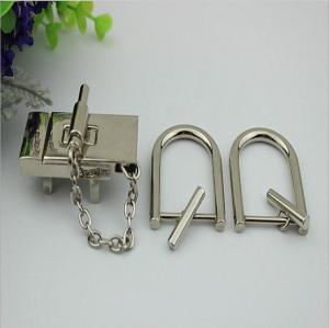 Quality Personality design three-piece suit silver color metal accessories zinc alloy rectangle bag locks wholesale