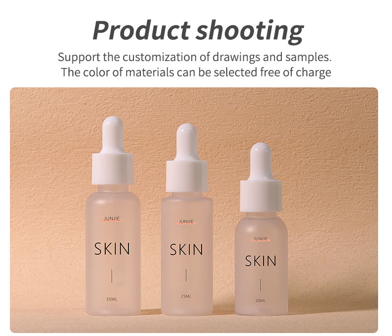 1oz 30ml PET Plastic Bottle Luxury Push Button Dropper Bottle Clear Scrub For Serum And Lotion