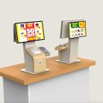 Counter Top Self Checkout Kiosk Self Ordering Kiosk For Restaurants Customized