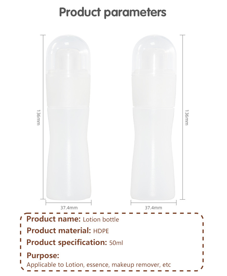 50ml HDPE Lotion Bottles For Personal Care Intimate Liquids Cleanser