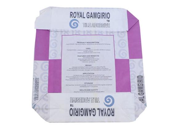 Durable 20kg Block Bottom Valve Bag , Multiwall Kraft Paper Sacks For Tile