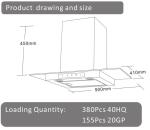 Kitchen Appliances Glass Wall Mount Chimney-Style Range Hood Pyramidal