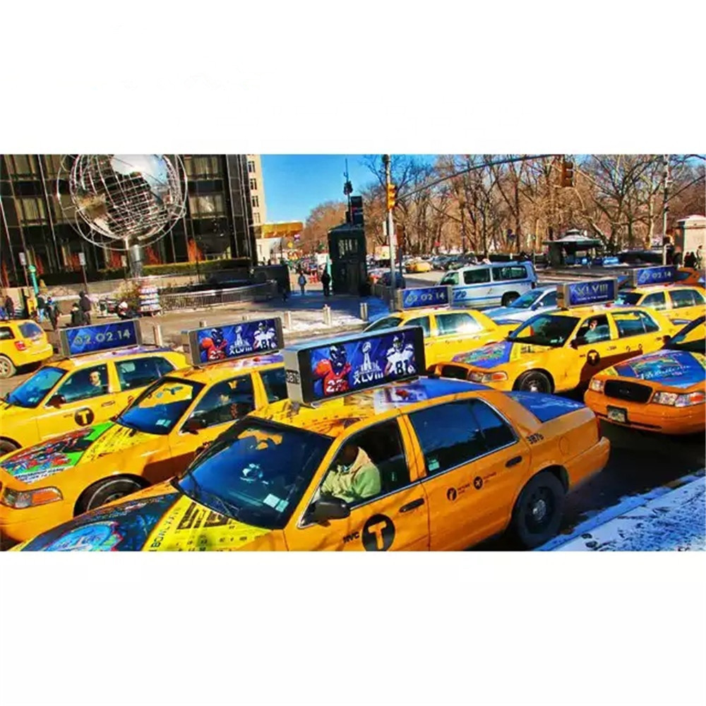 Outdoor full color taxi top screen P5 P4 led display board for moving advertising