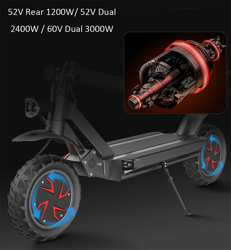 150kg Max Load Adult Electric E Scooter 60 - 80km 3600W Electric Powered Scooters