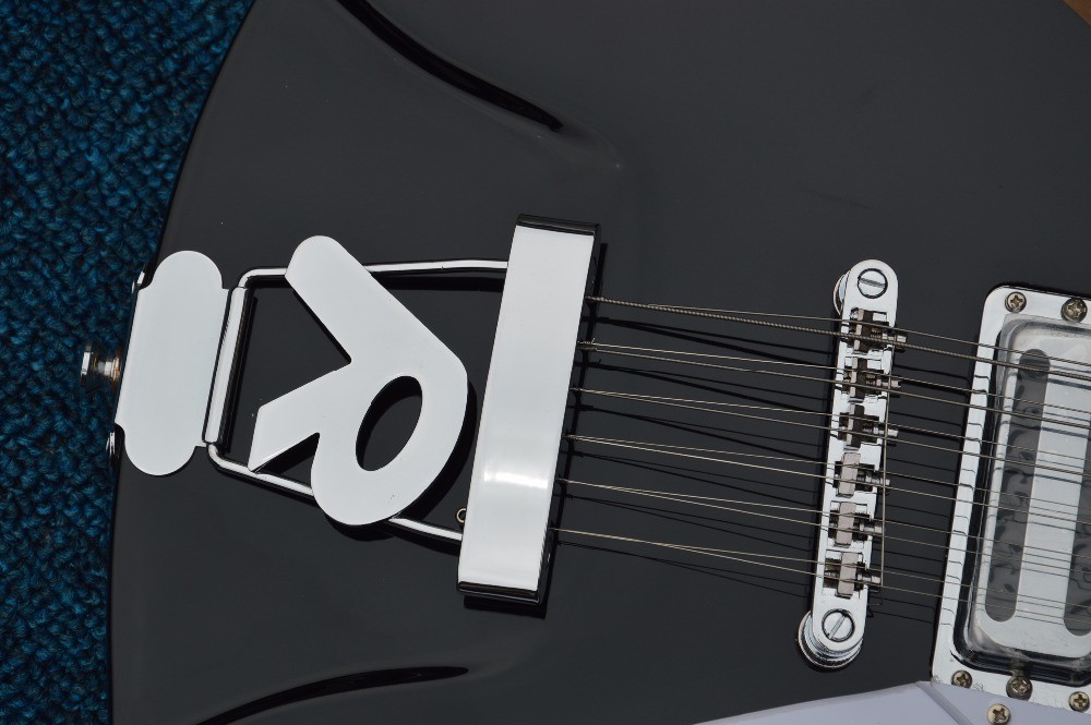 Musical instrument professional electric guitars rickenback guitar 12 string black solid body rickenback jazz guitar
