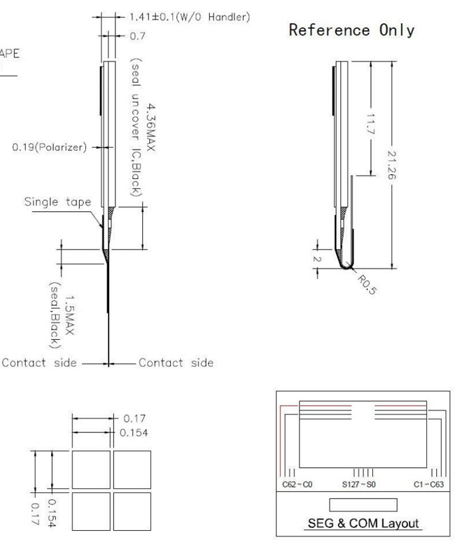 0.96 Inch OLED Display Module 128x64, OEL Graphic Display 0.96 inch