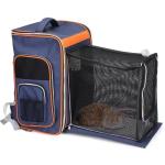 Soft Pet Travel Carrier Cage Expandable Cat Transport Bag With Pocket