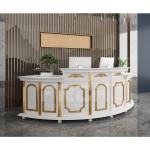 Rhombus Led Salon Reception Desk Gym Shop Cash Counter 240cm Length