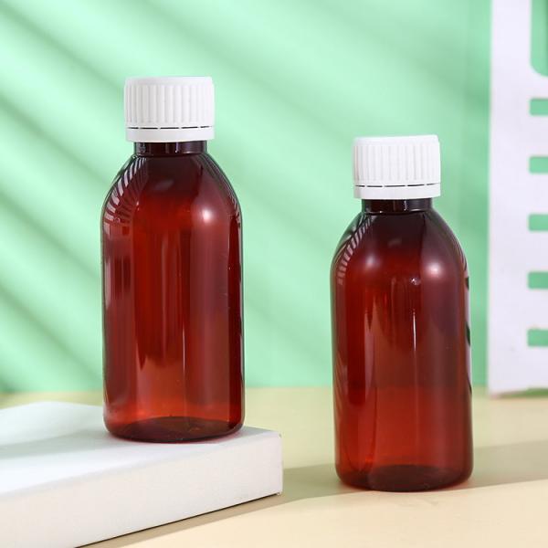 Promethezine PET Collar Material 100ml 120ml 3oz 4oz Amber PET Cough Syrup