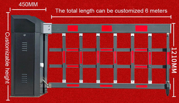 Led 4.5m Fence Heavy Duty Barrier Gates 0.6 Sec Security IP66