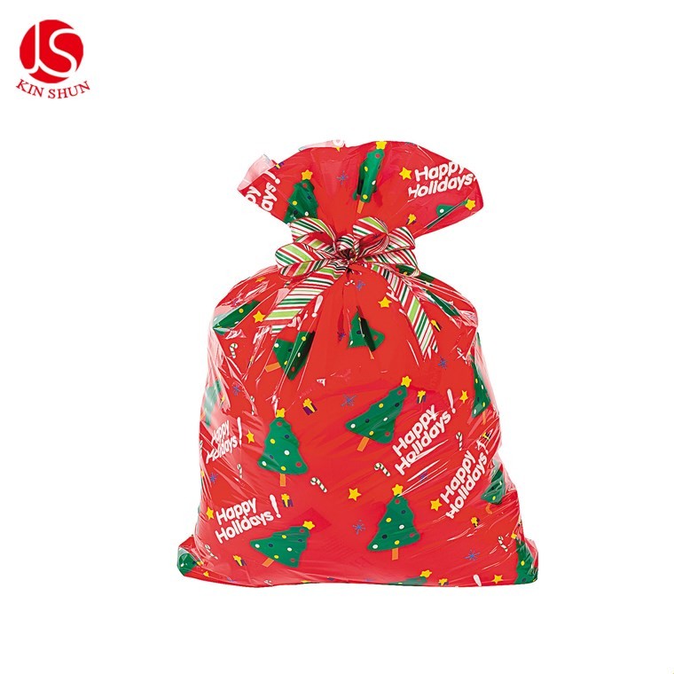 Recyclable Colorful Plastic Gift Wrap Bags , Jumbo Christmas Gift Bag