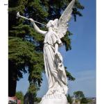 Trumpeting Angel Statue Garden Marble Sculpture Life Size Handcarved Cemetery