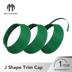 Quality 45 Meters Green Color Aluminum Plastic Trim Cap J Type 3D Letter Sign Trim Cap wholesale