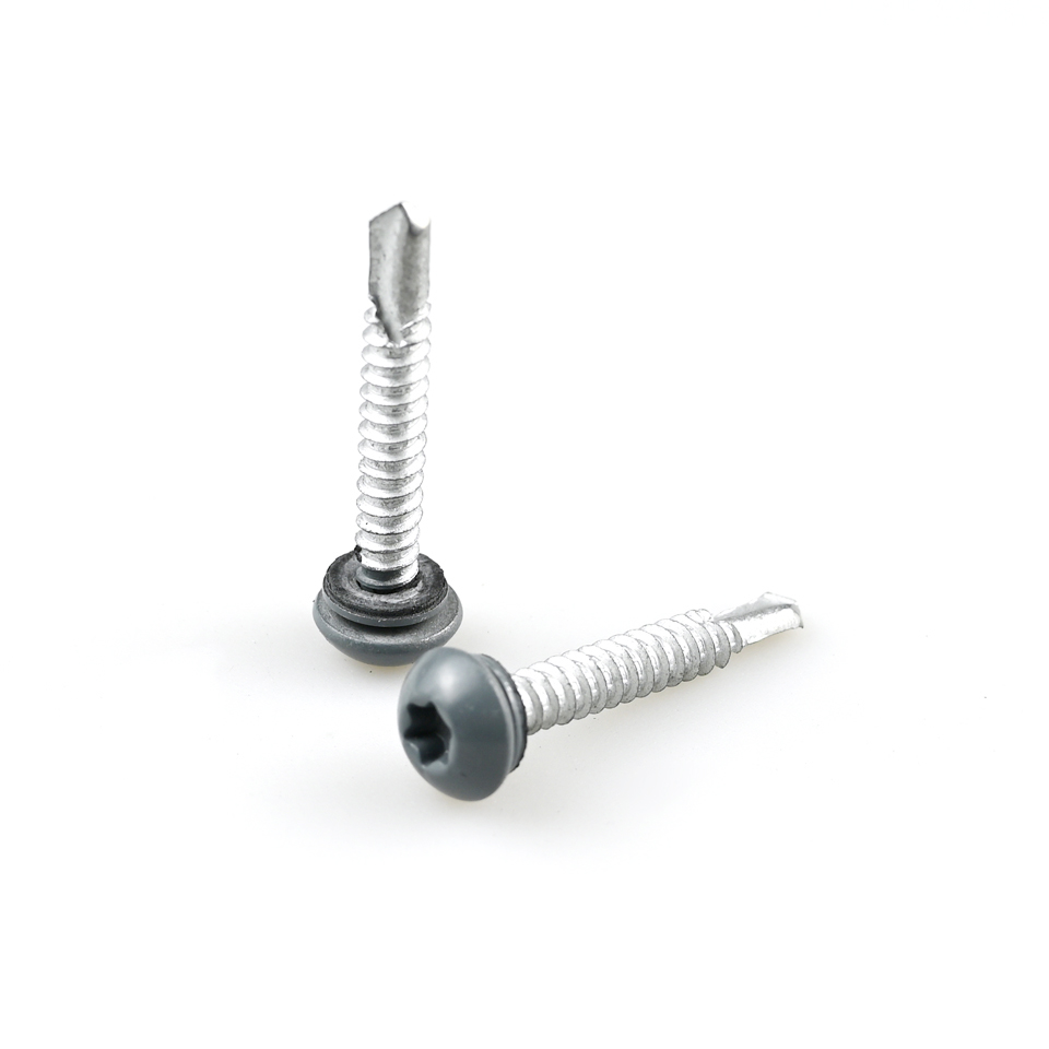 Truss Head Self Drilling Screws With Black Epdm Washer And Stainless Steel Torx Drive