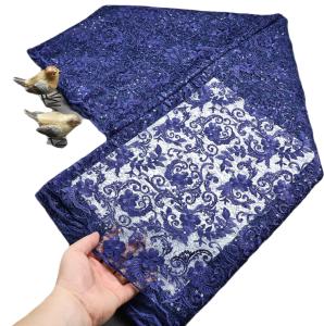 Quality Embroidered Mesh Tulle Lace Glitter Decoration Guipure Lace African Chantilly Lace wholesale
