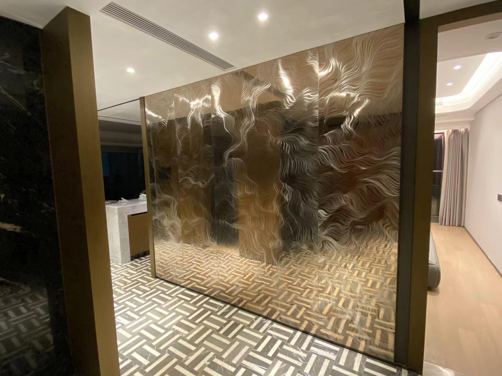 SS 201 304 316 Grade Sheet 3D Laser Texture Color Stainless Steel Sheet Polished Pattern Metal Sheet