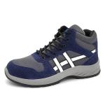 Steel Toe Suede Leather Work Boots Blue Industrial Construction Boots
