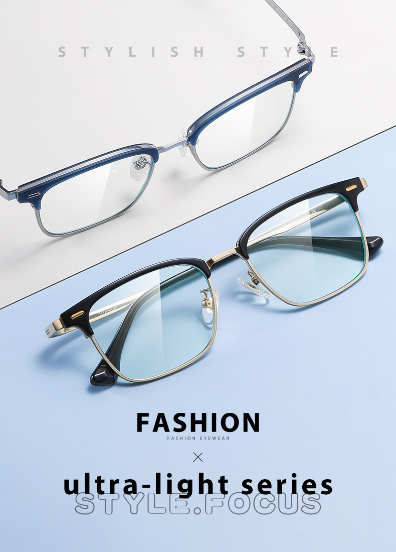OEM Titanium Frame Combination Glasses Unisex Anti Blue Light For Reading
