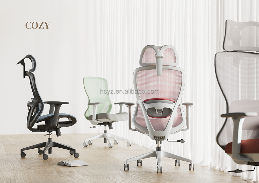 Adjustable High Back Office Swivel Chair with 3D Armrest and Comfortable Seat Cushion