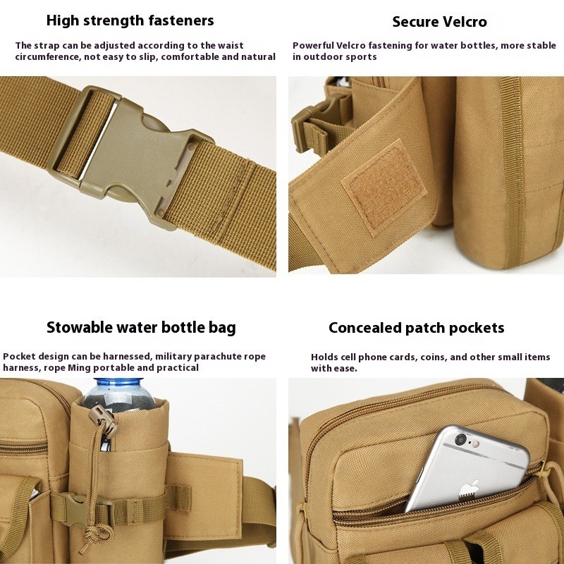 Fanny Pack Men'S Multi-Functional Sports Waterproof Small Fanny Pack Kettle Satchel Outdoor Riding Fishing Travel Kit