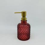 Chili Glass Bathroom Accessories Set Round Shape With Mini Dots Hand Soap