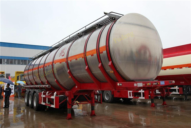 48CBM Tri - Axle Fuel Tanker Semi Trailer 6 Double Brake Chamber