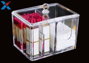 Quality Transparent Square Acrylic Box , Acrylic Cotton Box Lipstick Display Stand wholesale