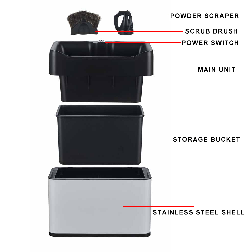 Automatic Coffee Portafilter Cleaner Electric Wipe-Free Box For 51-58mm Grounds