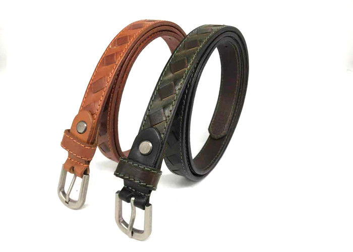 20mm Womens Full Grain Leather Belt Single Prong Buckle