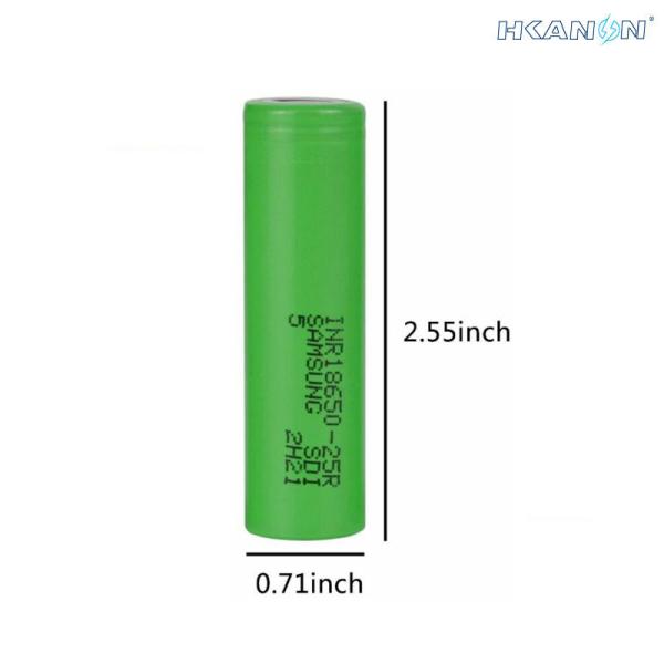 KC 3.7V NCM Lithium Ion Battery Replacement Cells INR18650-25R5 High Discharge