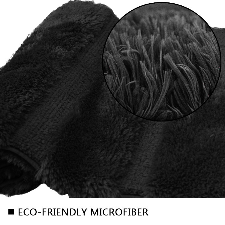 17 × 24 Inch Extra Softness Black Bathroom Floor Mats TPR Backing