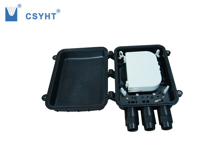 FTTB Plastic 24f Horizantal Fiber Optic INLINE BLACK COLOR ENClosure ABS