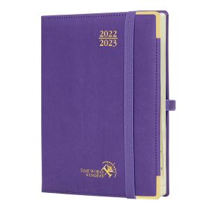 Quality FSC Purple PU Cover Hardcover Academic Planner All In One Agenda wholesale