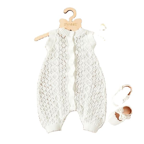 Cotton Newborn Infant Baby Clothes Boy Girl Knitted White Unisex Baby Summer