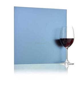 Quality Blue Acid Etched Double-Coated Silver Glass Mirror Sheet for Elegant Wall Decoration wholesale