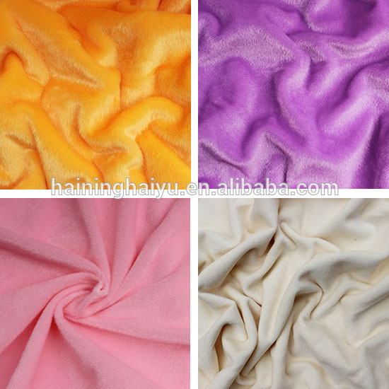 0.5mm 1mm polyster plain minky fabric textile importers knitting fabric