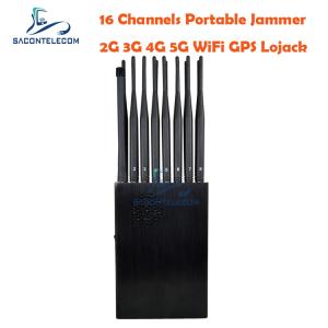 Quality GPS L1 L2 12000mAh Mobile Phone Signal Jammer 2G 3G 4G 5G VHF UHF wholesale