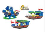 Plastic Children's Construction Building Blocks Toy Movable Pirate Ship