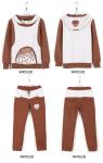 Casual Hoodies Set , Women / Ladies Hooded Sweatshirts Brown Cotton