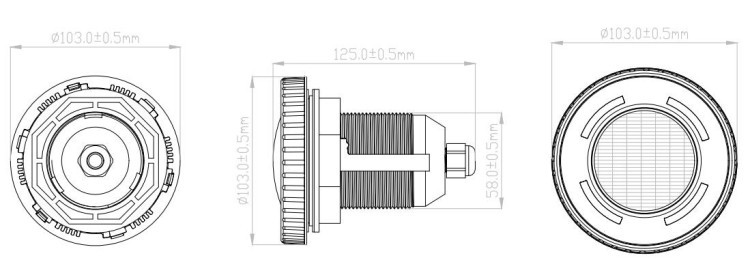 3W ABS VDE 12v Swimming Pool Lights Surface Mounted IP68 180LM DC12V