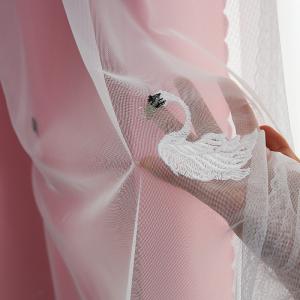 Quality Light Filtering Linen Curtain Sheer Fabric Lace Embroidery Outdoor wholesale