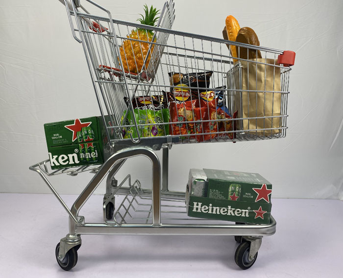 German Style Large Capacity Supermarket Metal Cart Carrying Heavy High Quality Wholesale