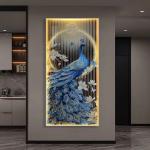 High End Led Wall Decorative Glass Wall Art Animal Artwork Crystal Porcelain