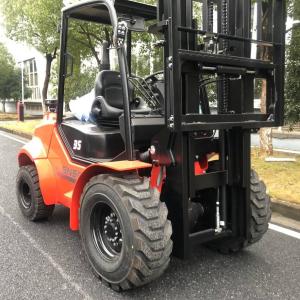 Quality 3.5ton 4X4 Diesel Forklift with Mast Tilt Angle of 6/12 Degree rough terrain forklift trucks wholesale