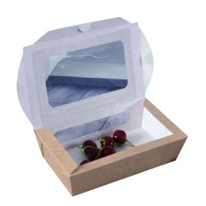 Quality Corrugated Paper Food Packaging For Fruit Salad With Clear Window wholesale