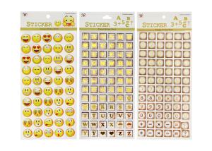 Quality Adhesive Kids Sticker Printing Smily Face Emoji Or Letter Symbols Patten wholesale